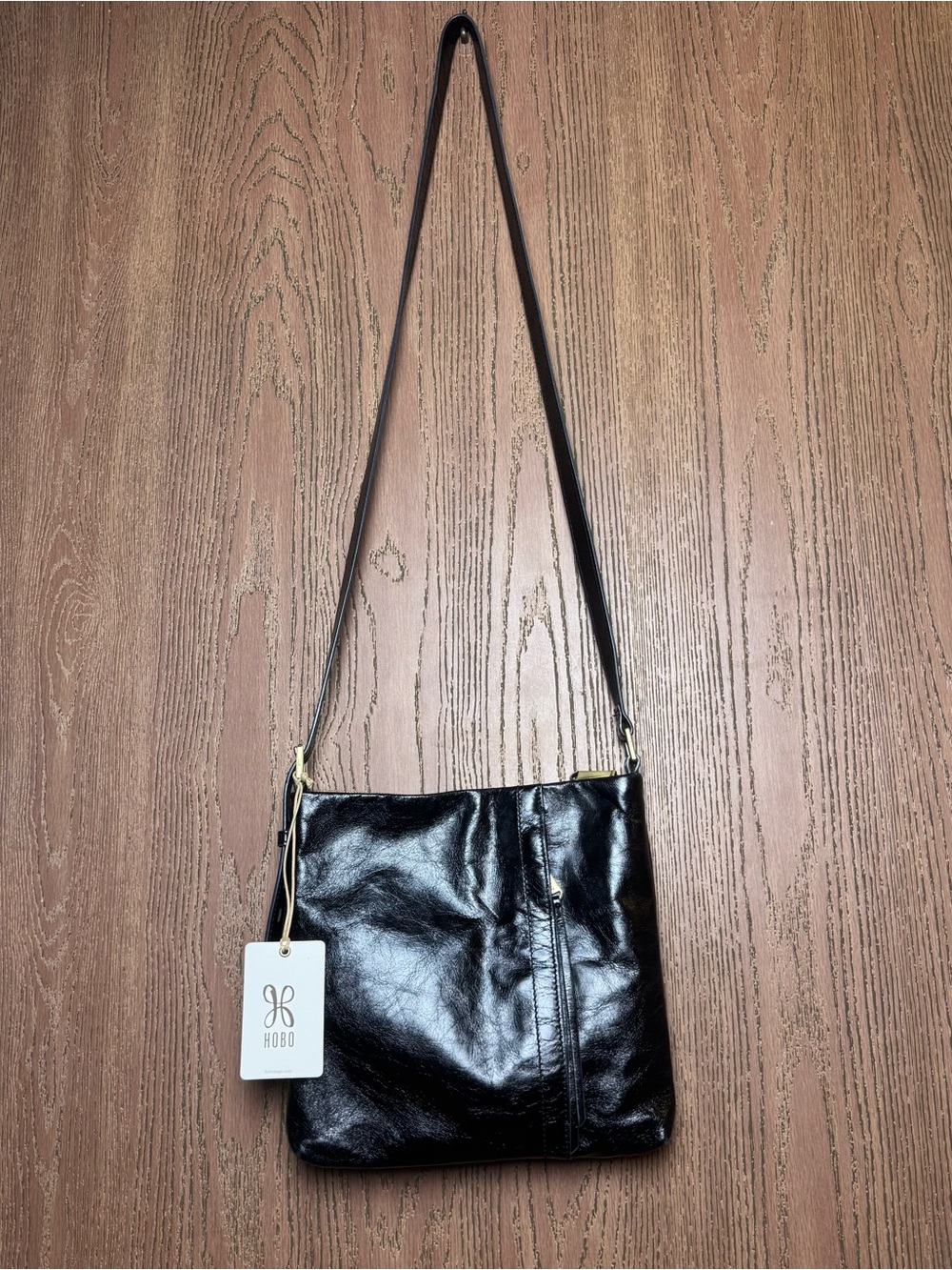 HOBO Black Drifter Leather Hobo Shoulder Bag - Picture 2 of 5